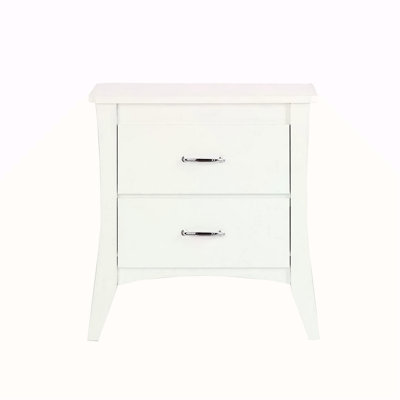 MDF Wooden Nightstand With 2 Drawers