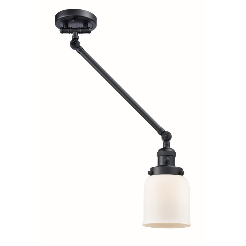 Bras pivotant à 1 lumière réglable à intensité variable Lavallée, Boîtier blanc mat, Noir mat, Ampoule DEL rétro de 3,5 watts