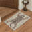 Tiger Animal Print Machine Washable Beige / Brown Indoor Area Rug with Non-Slip Backing-1606653168