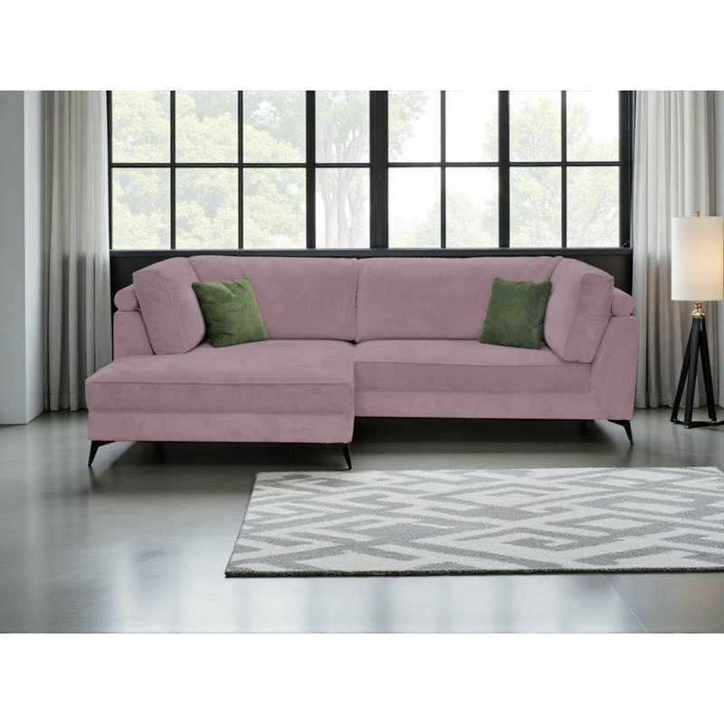 3 Seater Corner Sofa, Left Hand Facing, Pink