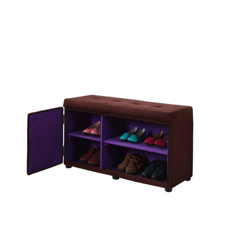 Compartiment à chaussures de 18 po de hauteur en brun - Vaste espace de rangement et tablette cachée