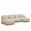 Comfy Chenille Leopard Printing Loveseat Sofa with Movable Ottomans, Ergonomic Design, and Easy Assembly for Modern Living Rooms-353740754-353740765