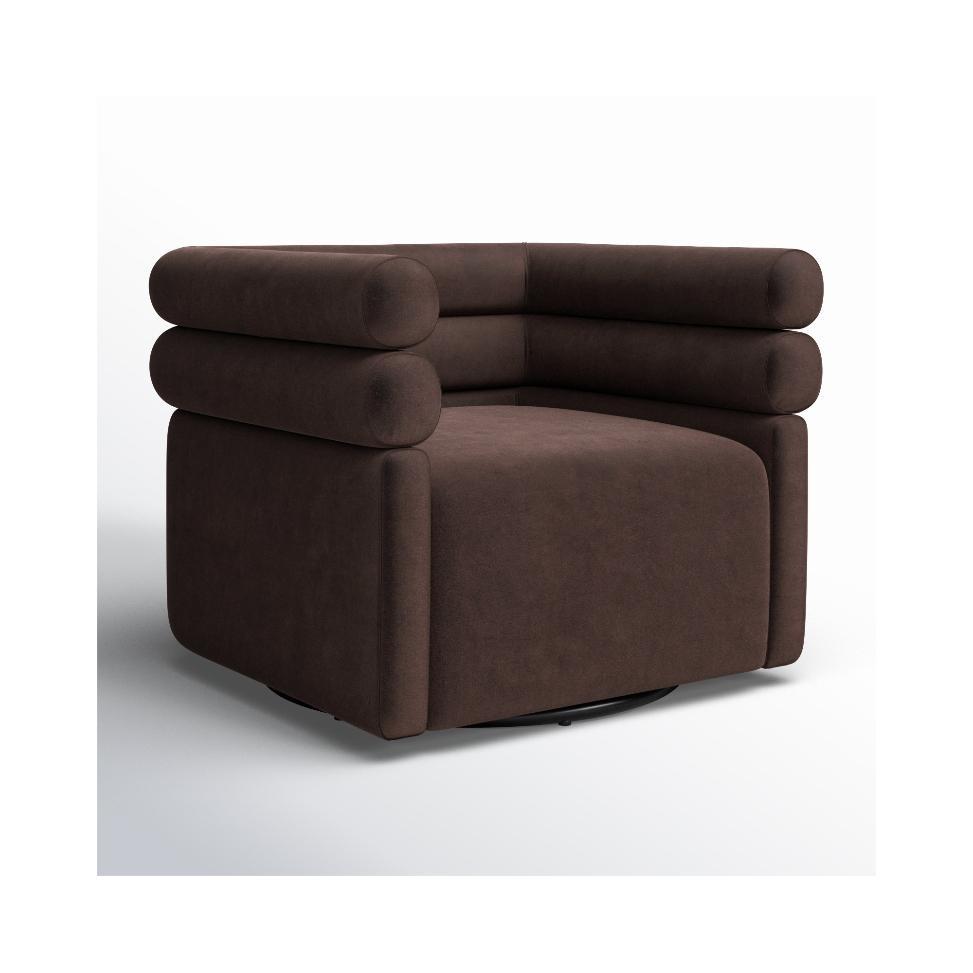 Arve 32.25" W Swivel Armchair, Surrey Cocoa Cotton Blend