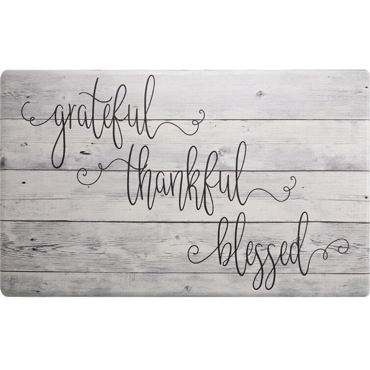 Grateful Thankful Bless Anti-Fatigue Memory Foam Kitchen Mat