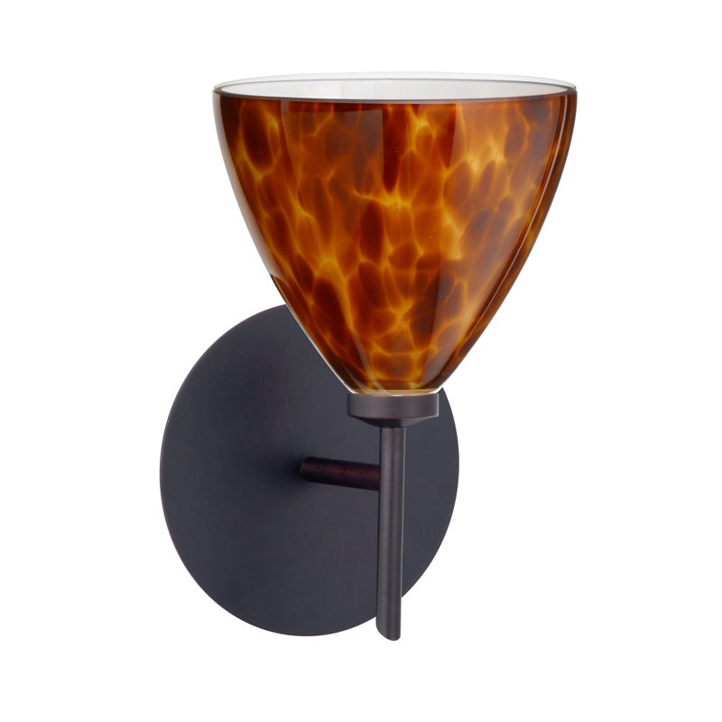 Mia Armed Sconce, Bronze, Amber Cloud, Incandescent
