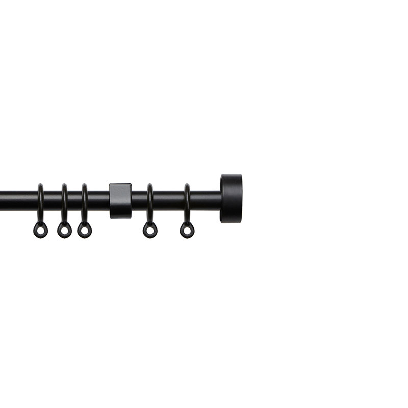 Malysa 280cm 1cm Single Curtain Pole, Black