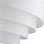 Lustre suspendu moyen en bronze 5 lumières avec abat-jour rigide en tissu blanc cassé fabriqué à la main-1678665281-1678665282