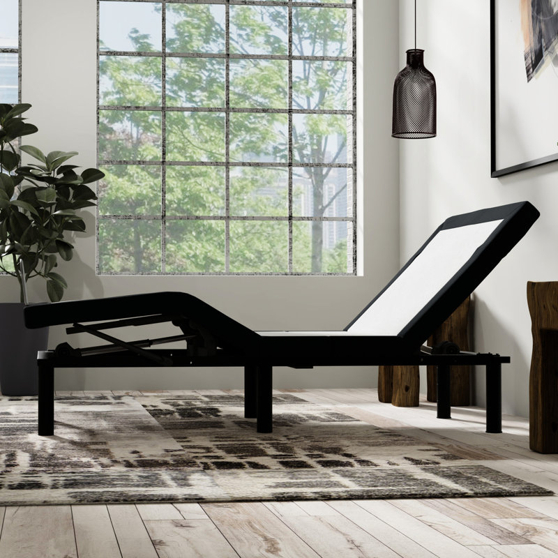 37" Width Twin Xl Adjustable Base: Massage, , Led Metal Leg Height Options, Massage Function