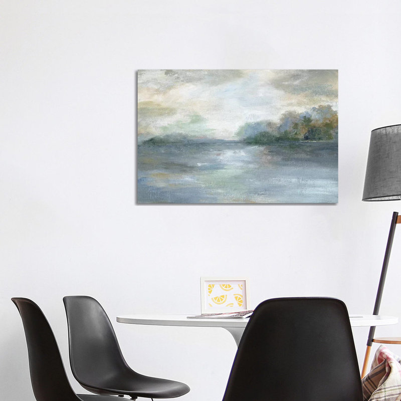 «Blue Ethereal» par Nan - impression, H 26 po x l 40 po x 1,5 po, Toile tendue