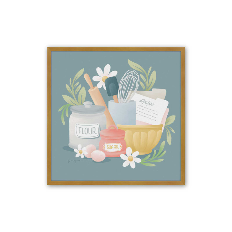 «Bake Shop I» par Gia Graham, reproduction d'art, 12" H x 12" W, Doré