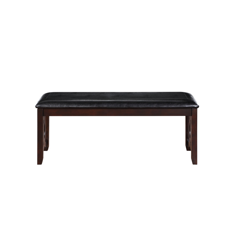 Ziemer Polyester Blend Upholstered Bench, Ebony/Black