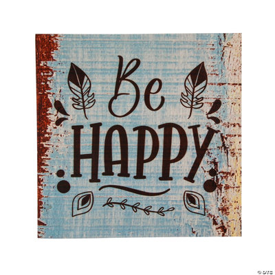 10 x 10 Inch Colorful Be Happy Sign Wall Decoration