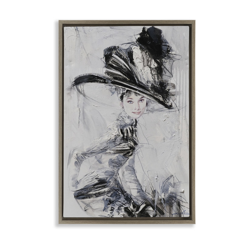 Cadre flottant abstrait et sophistiqué Audrey, design par Lucille Lee, Cadre flottant orme Montalcino, H 25 po x l 17 po