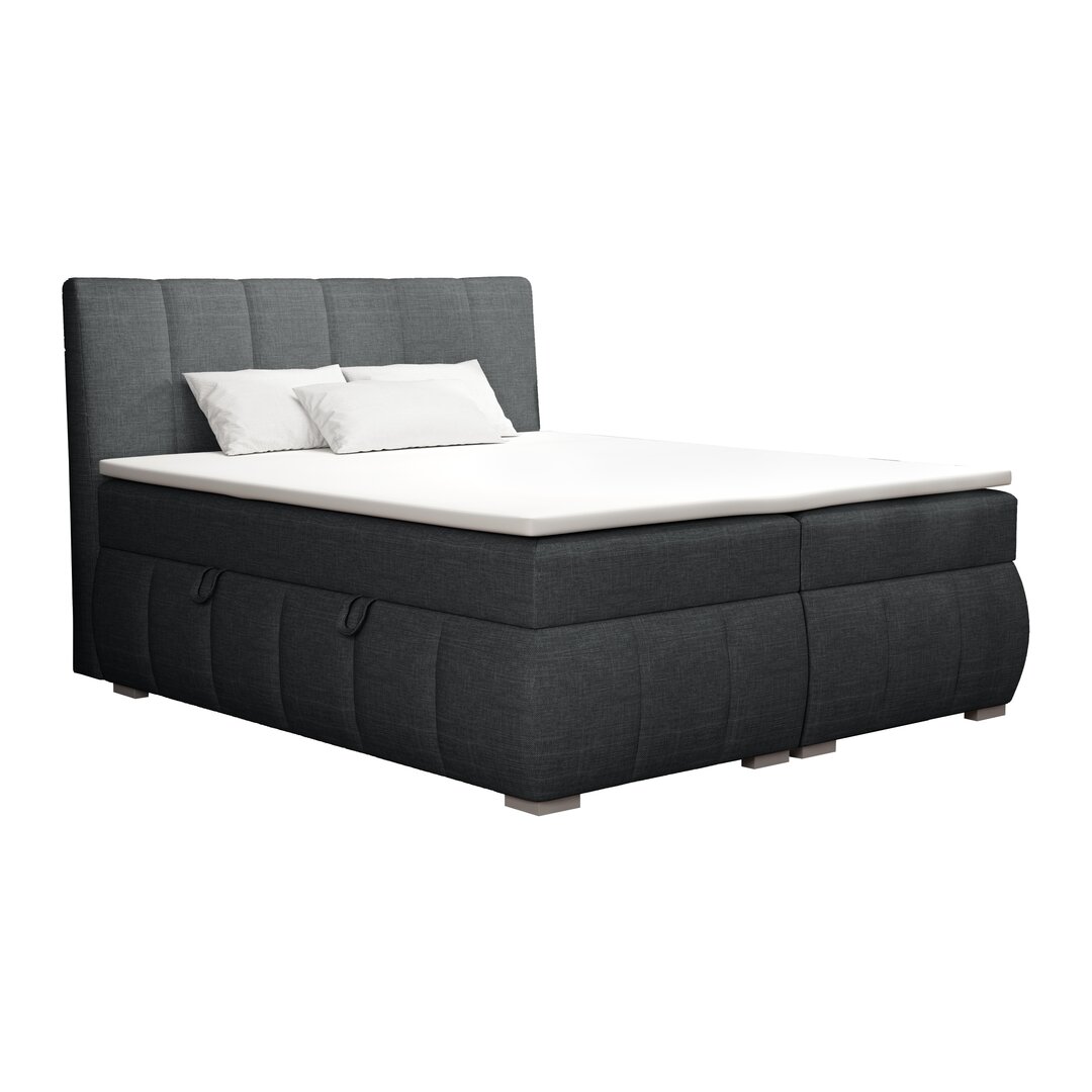 Boxspringbett Ghianna mit Topper und Bettkasten