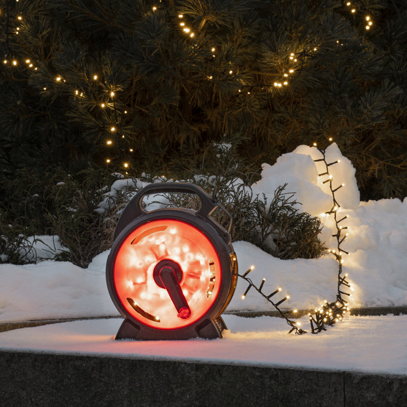 Konstsmide 400 Warm White LED Outdoor Compact Christmas Lights - Durable Cable Reel
