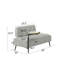 Canapé de 54 pouces à 2 places en velours moderne avec table d'appoint rotative à 360 °, banc et repose-pieds, peu encombrant pour le salon-1465718933