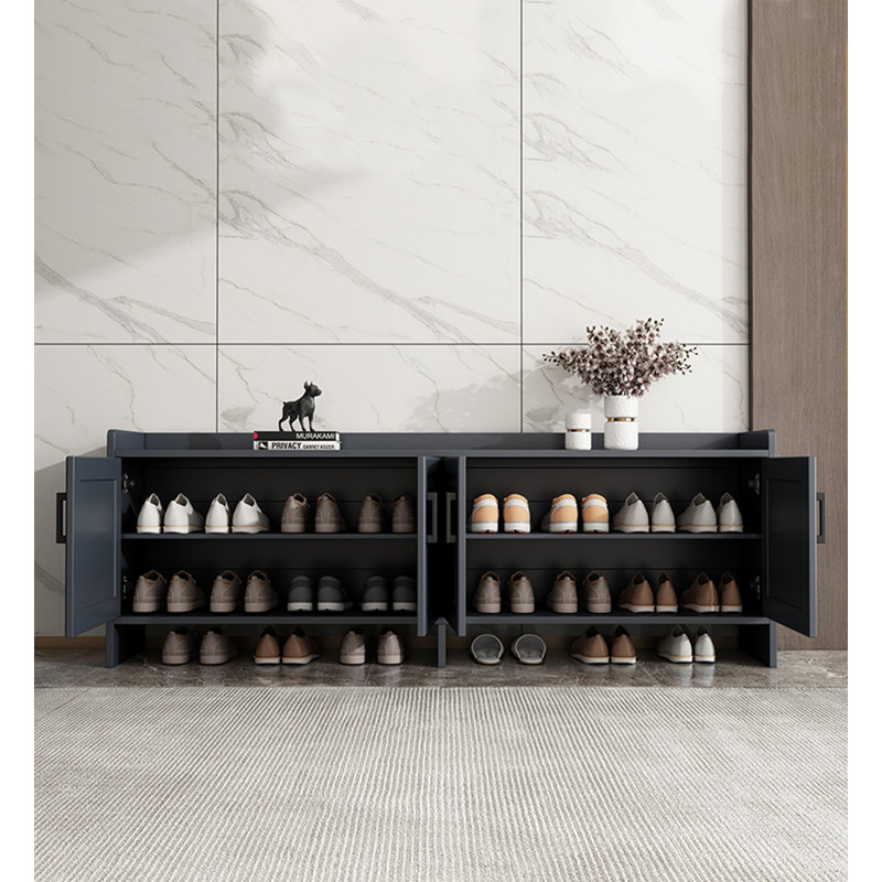 Banc de rangement moderne pour chaussures en alliage d'aluminium, Gris