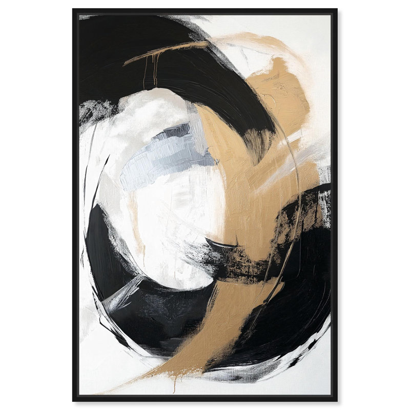 Toile Golden Ratio par Art Remedy, Noir, H 16 po x l 11 po, Cadre flottant