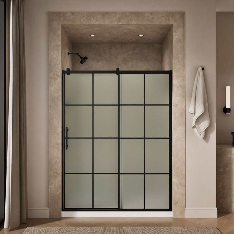 Rely 77 In. H Sliding Shower Door With 3/8 In.-Thick Glass1