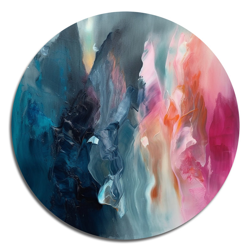 Chinwe - Art abstrait rond en métal, H 29 po x l 29 po