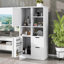 Armoire de rangement de 62 po avec portes et tiroirs, espace de rangement multiple, style autoportant, tablette ouverte et tablette réglable