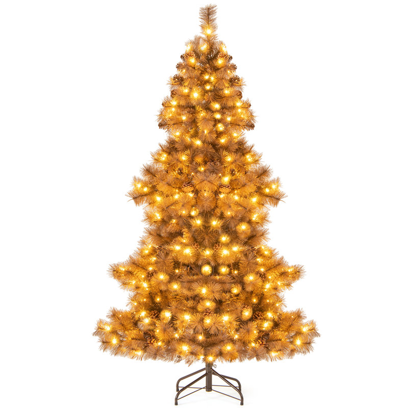 Arbre de Noël artificiel 6 pi avec 200 lumières DEL, 493 branches, 52 pommes de pin