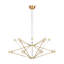 Sean Lavin Lassell two tier extra large chandelier in natural brass finish with crystal glass shades-1822544068