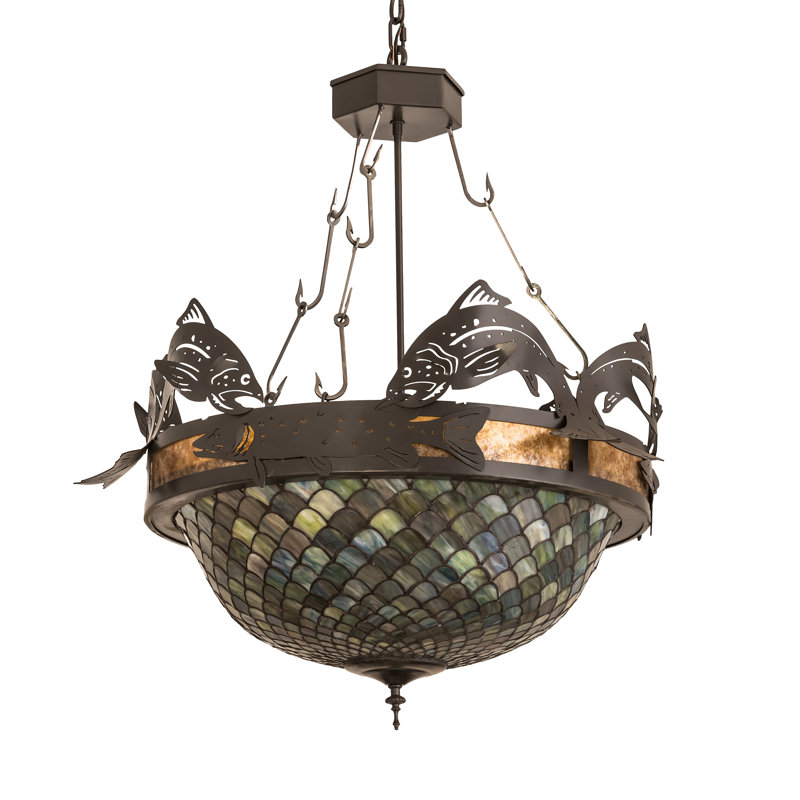 Rustic Lodge 4 - Light Glass Chandelier