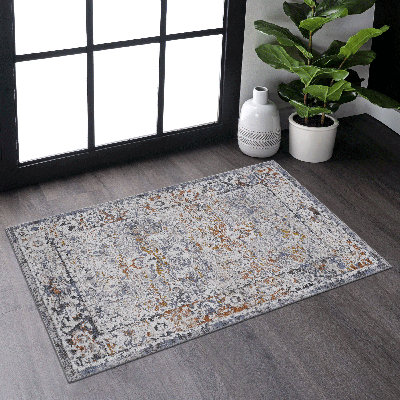 Tapis traditionnel paillasson ivoire / gris 2 x 3