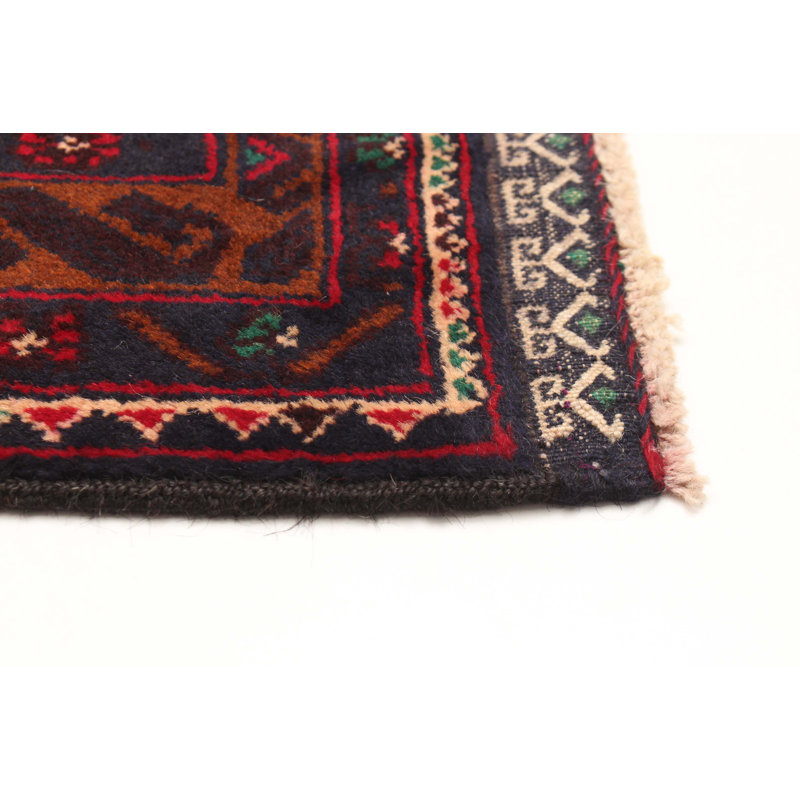 Tapis bleu foncé Teimani 3 pi 8 po x 5 pi 11 po