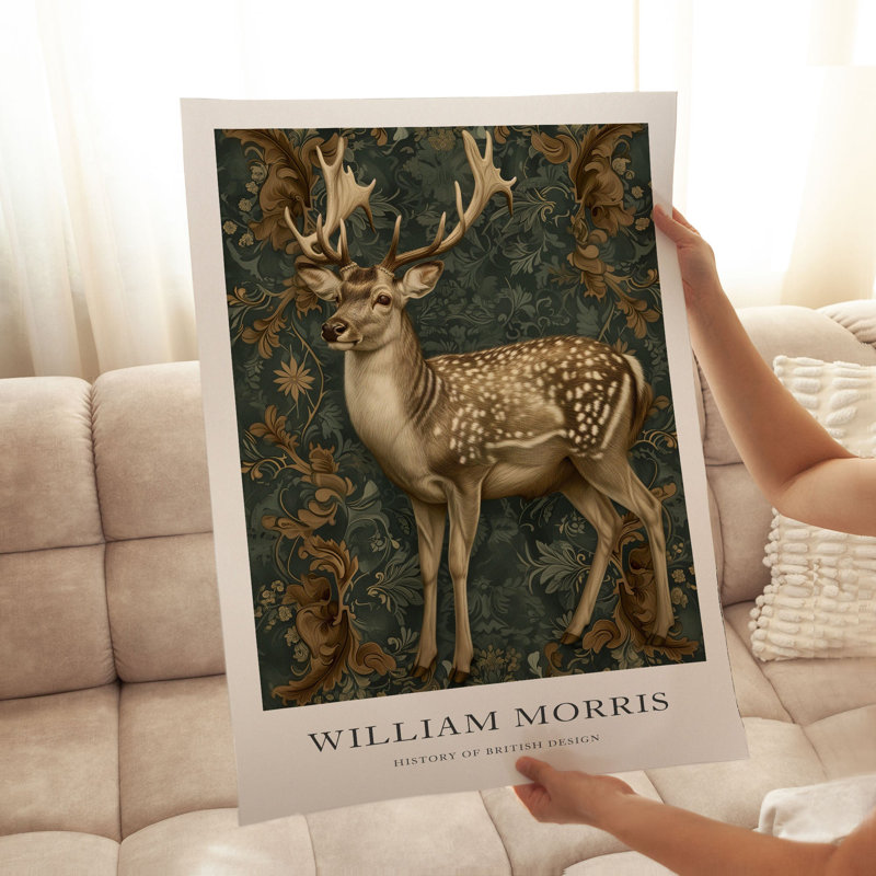 Animaux, reproduction d'art sans cadre William Morris Deer VI Cottage