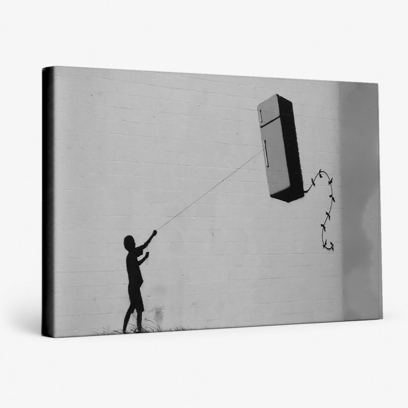 «Fridge Kite Close», reproduction d'art sur toile - art mural sur toile, H 12 po x l 18 po