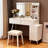 Modern Makeup Vanity Desk with LED Lights, Adjustable Mirror, and 4 Drawers, Perfect for Space-Saving and Stylish Bedrooms-1097950050