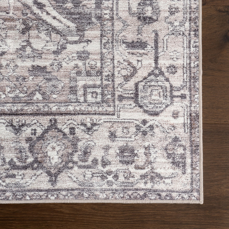 Lehr SplashGuard Vintage Medallion Machine Washable Area Rug, Rectangle 9' x 12'
