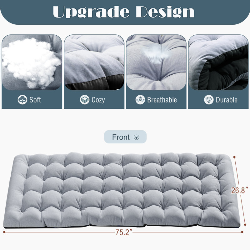 Reinforced and thick folding camping bed, gris