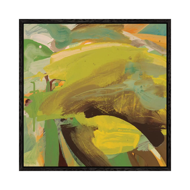 Landscape by Pamela Staker - Painting on Canvas, 45.72 cm H x 45.72 cm W, Black Framed