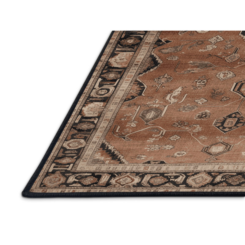 Tapis brun lavable à la machine, Rectangulaire 7 pi x 10 pi