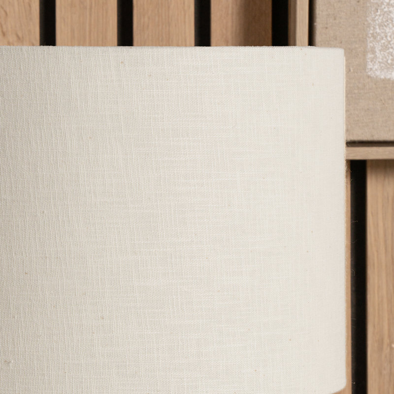 Lino Self Lined Linen Drum Shade, Cream, 23cm H x 35cm W x 35cm D