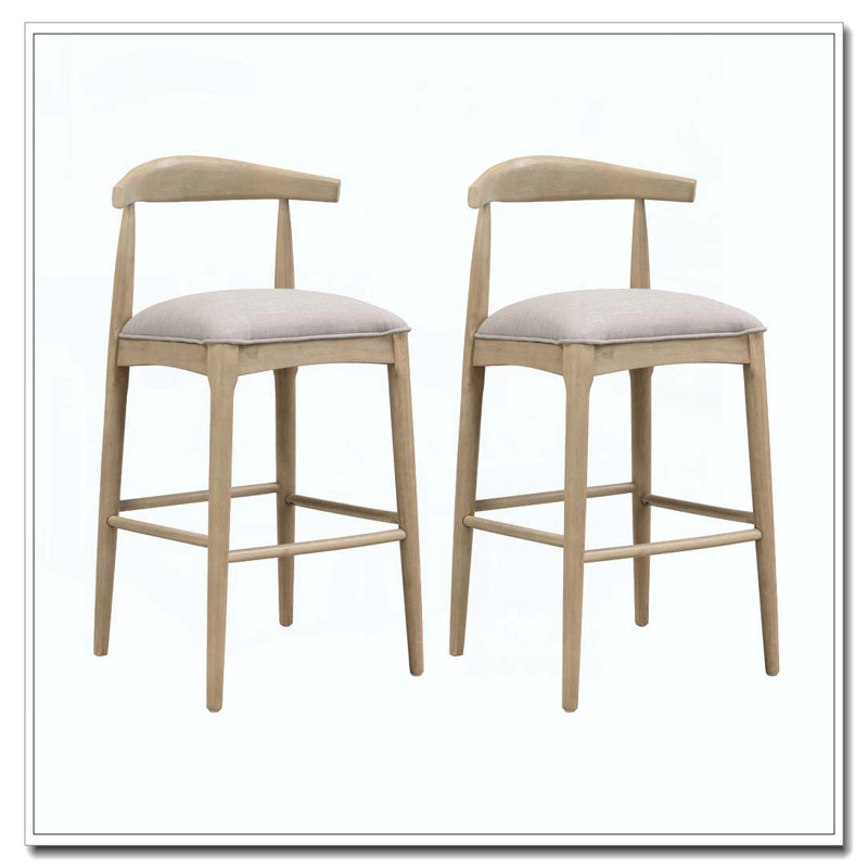 Tabouret de bar en bois, Gris, 30.5"