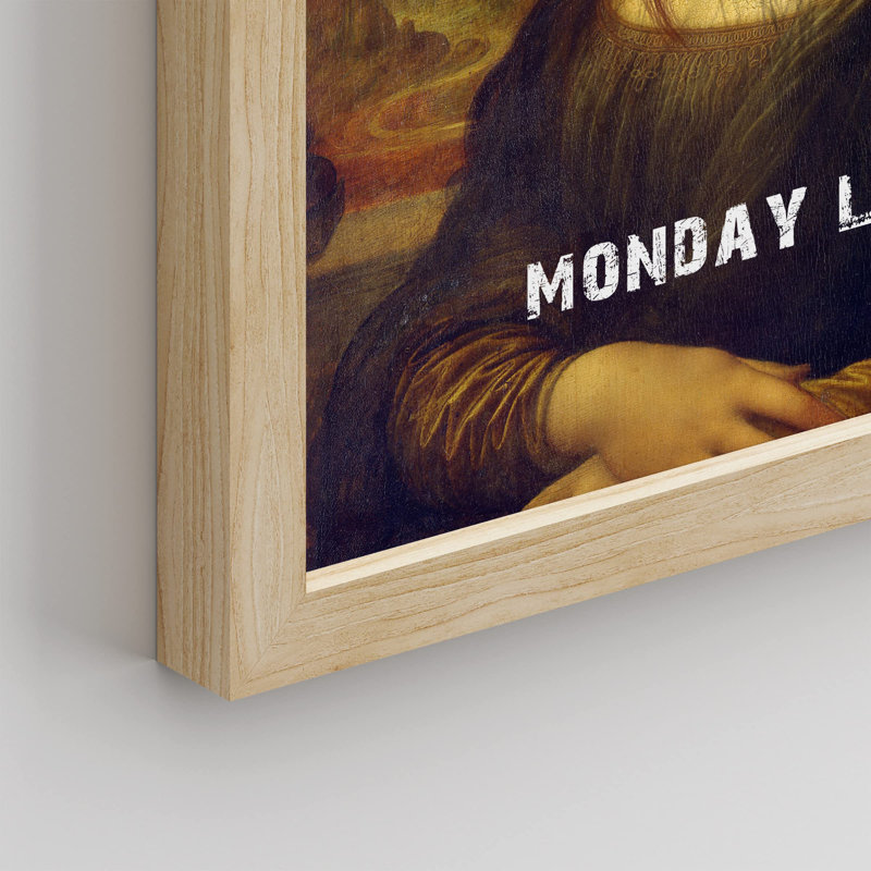 "Mona Lisa Famous Peinture Drôle Joke Da Vinci", Naturel, H 16 po x l 12 po