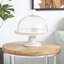 Mango wood cake stand with glass dome