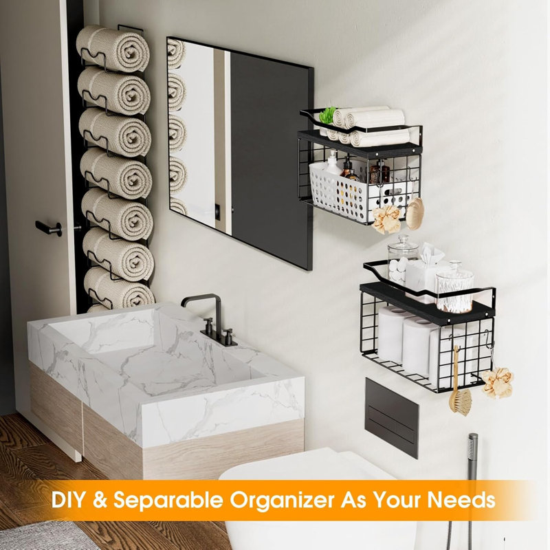 Wall mounted towel rack