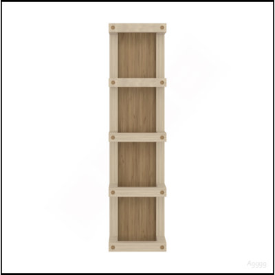Arlington 5-Tier Wall Towel Rack, Vertical Storage Organizer For Bathroom Towels And Accessories, Natural Oak