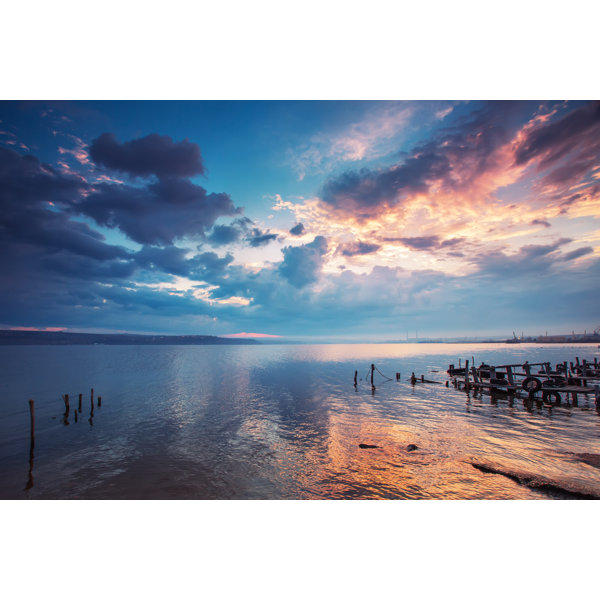 Highland Dunes Sunset Over The Lake On Canvas by Valio84Sl Print ...