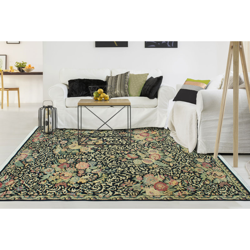 Pak-Persian Lance Black Rug