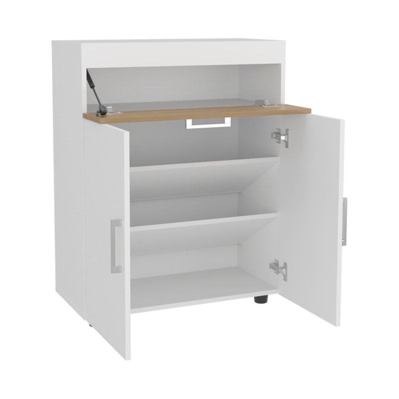 Moab Shoe Rack, Living Room, White/Macadamia