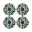 Jewel Box Emeralds Round Beaded Placemat Smooth
