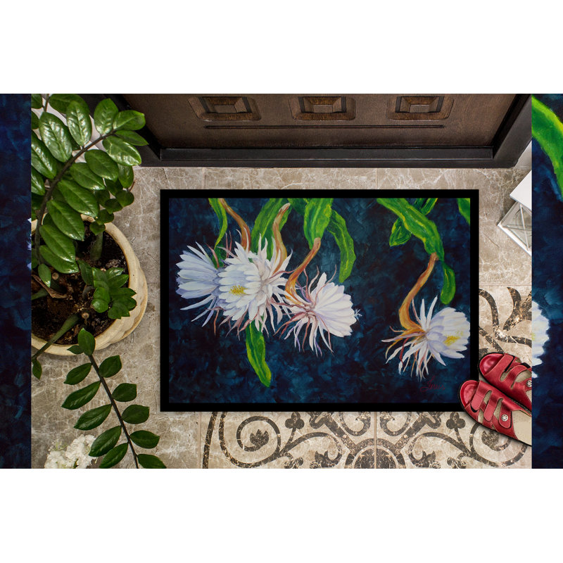 Non-Slip Doormat, 18" W x 27" L, Night Blooming Cereus