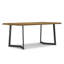 Hylan 72"W Solid Mango Wood Dining Table, Contemporary Style with Metal Legs, Seats 6-2038053473