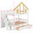 Wooden Bunk Bed House Design with Roof Door Window Storage Drawers and Staircase-1269513516